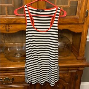 Green Envelope Black Strip Tank Top